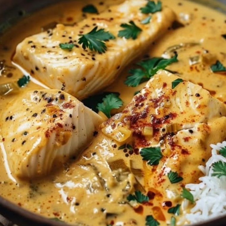 Curry di pesce bianco con latte di cocco