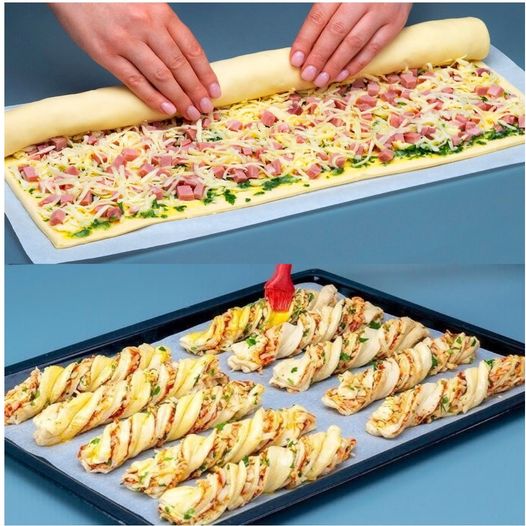 Bastano solo 4 ingredienti, bastoncini di pasta sfoglia con prosciutto e formaggio