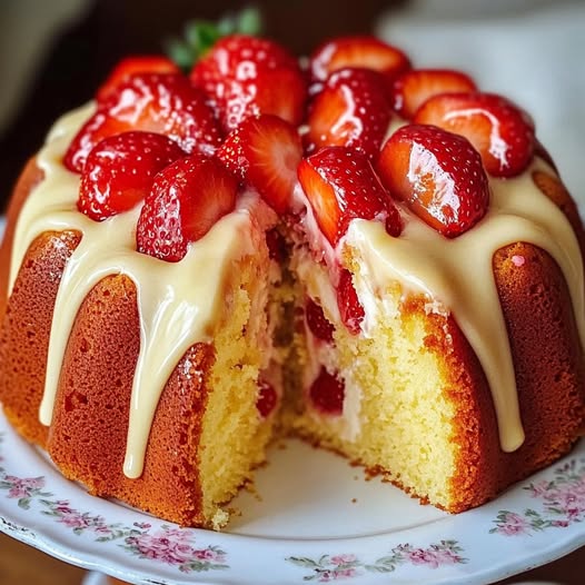 Torta di fragole con crema di formaggio e limone