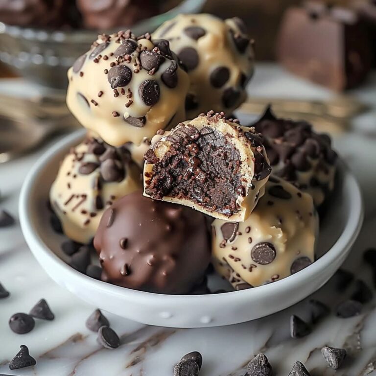 Tartufi di pasta per biscotti con gocce di cioccolato e rivestimento cremoso