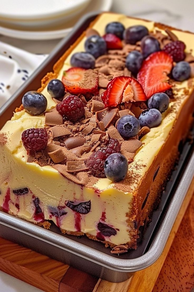 Cheesecake in uno stampo per plumcake