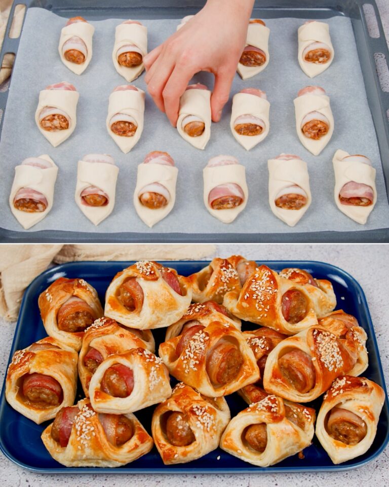 Rotoli di salsiccia facili con solo 3 ingredienti