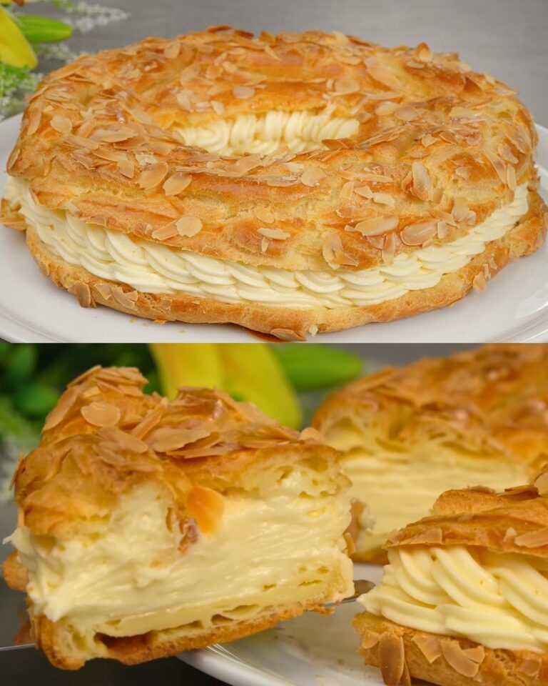 Torta alla crema di mandorle e vaniglia