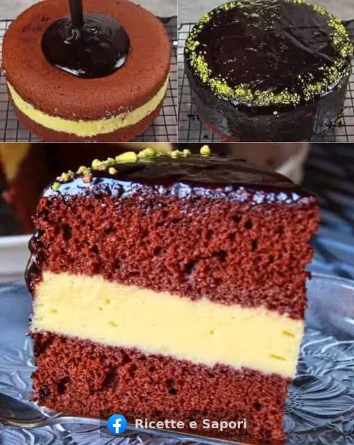TORTA AL CIOCCOLATO CON CREMA ALLA VANIGLIA