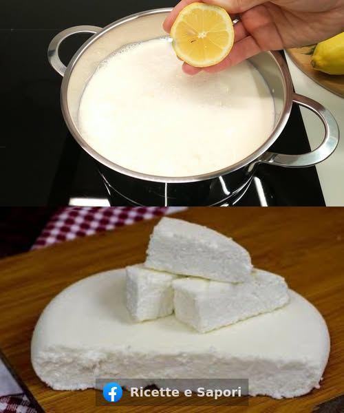 1 litro di latte, yogurt e mezzo limone è tutto ciò che serve per fare il miglior formaggio fatto in casa
