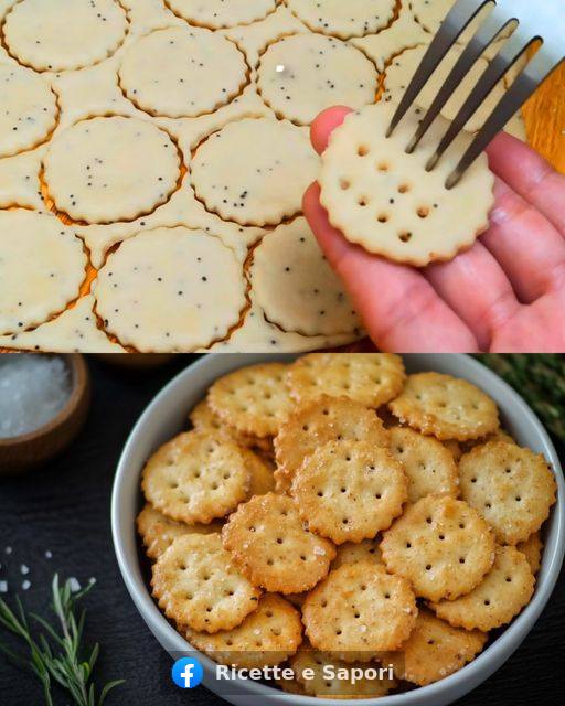 Crackers al formaggio con semi di papavero