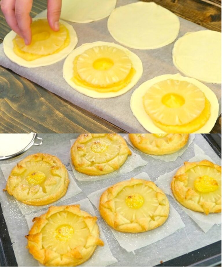Girasoli di pasta sfoglia all’ananas: facili da fare e buonissimi!