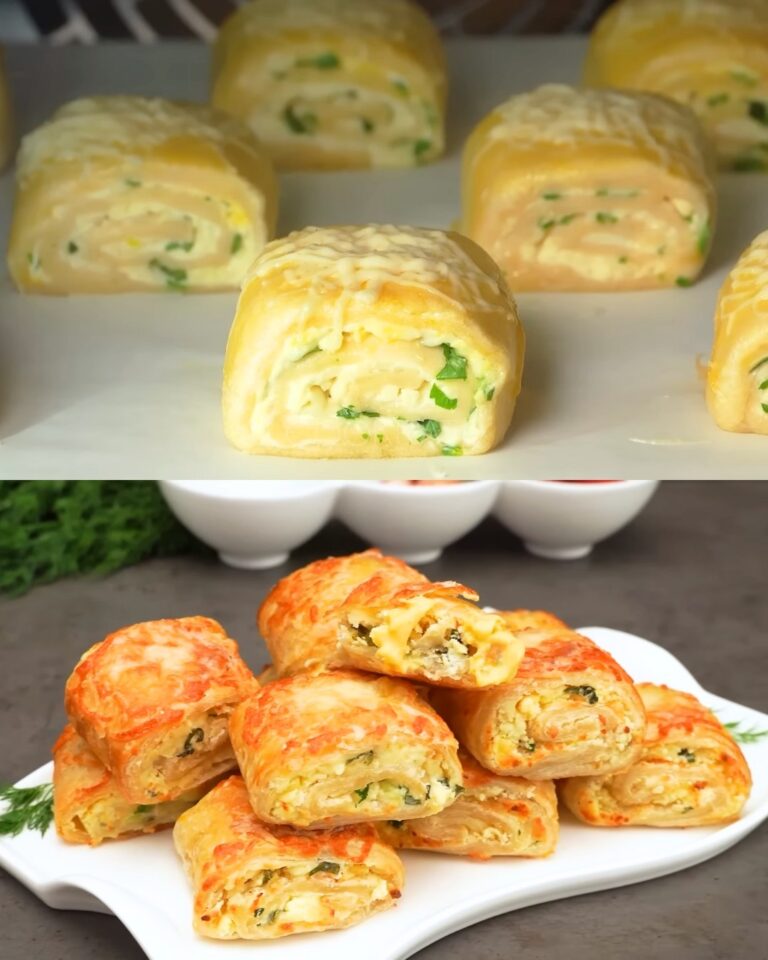 Rotolini di pasta sfoglia con crema di formaggio