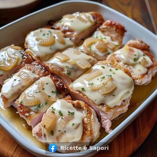 Braciole di maiale alla cipolla francese
