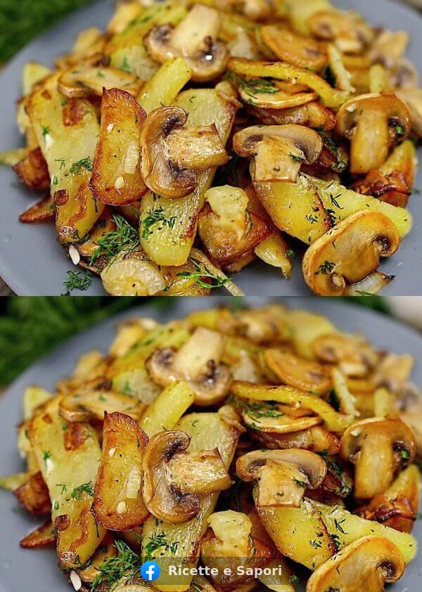 Patate e funghi: il contorno veloce che cuoce in padella