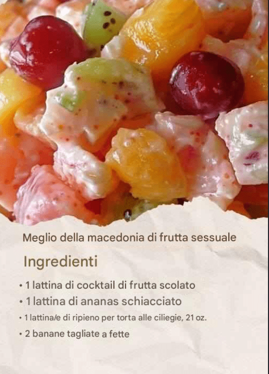 Questo si chiama "Insalata di frutta migliore del sesso" - Un assaggio,