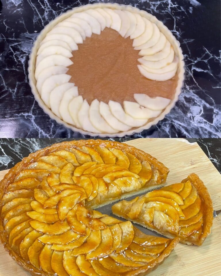 Torta di mele con impasto dolce e salsa di mele fatta in casa