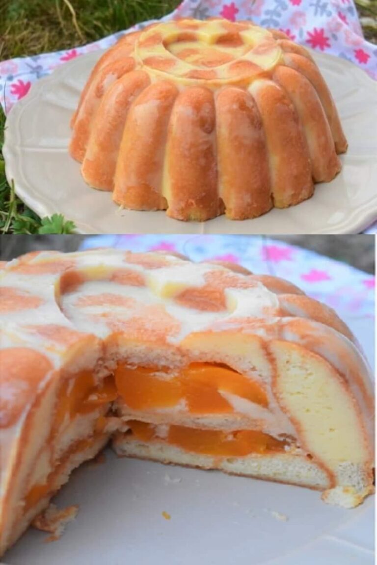 Charlotte con flan alle pesche