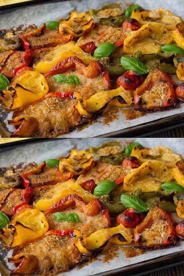 peperoni gratinati al parmigiano