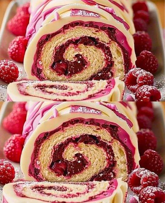 rotolo di lampone e cioccolato bianco