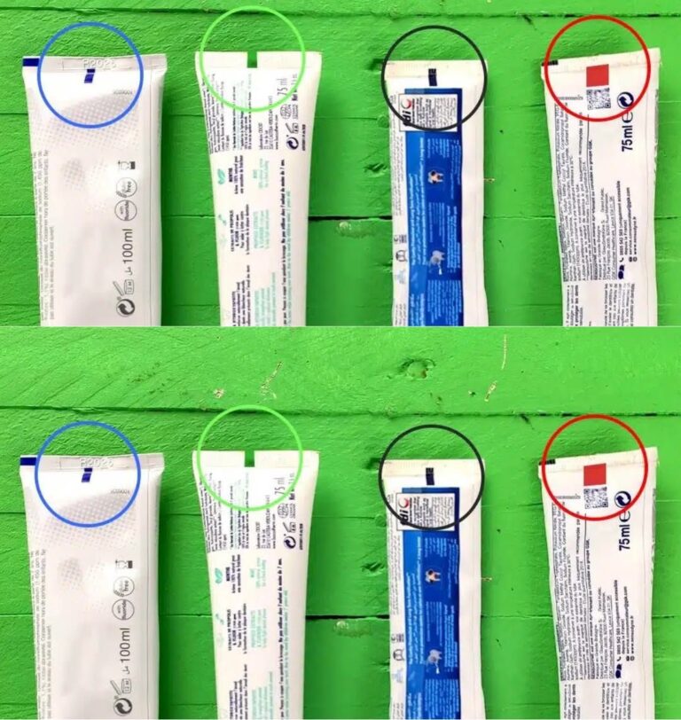Cosa significano i colori sui tubetti di dentifricio