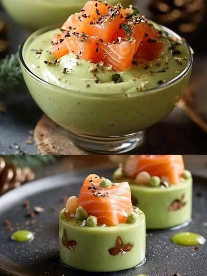 Eleganti torri di avocado e salmone con crema al wasabi