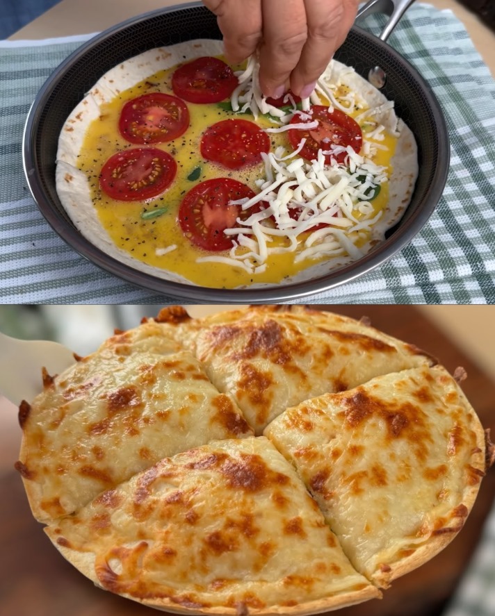 Tortilla al forno con spinaci e pomodori