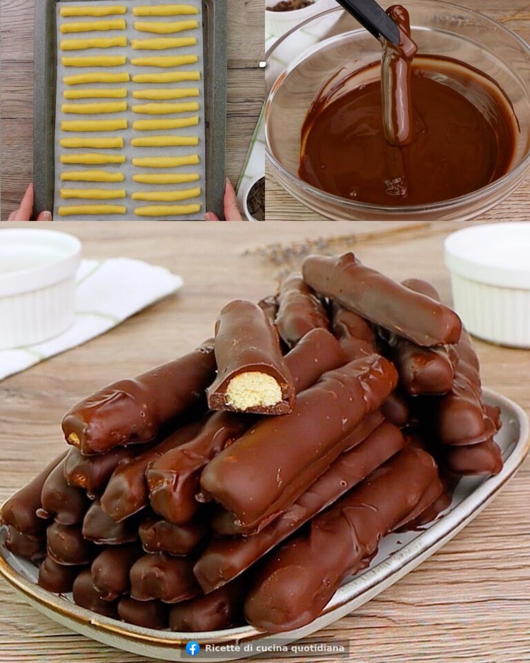 I bastoncini di frolla ricoperti di cioccolato