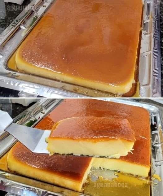 Budino da forno semplice con caramello dorato