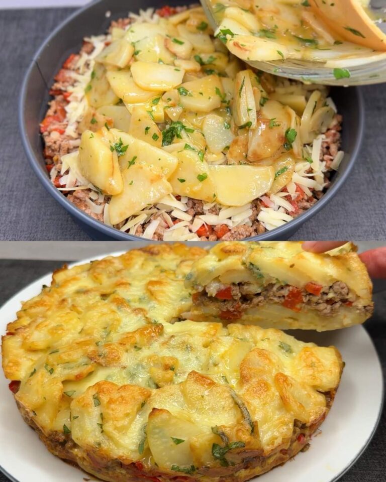 Gratin sostanzioso di patate e carne macinata