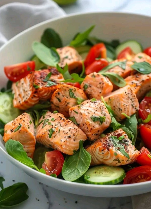 Insalata di salmone alla griglia