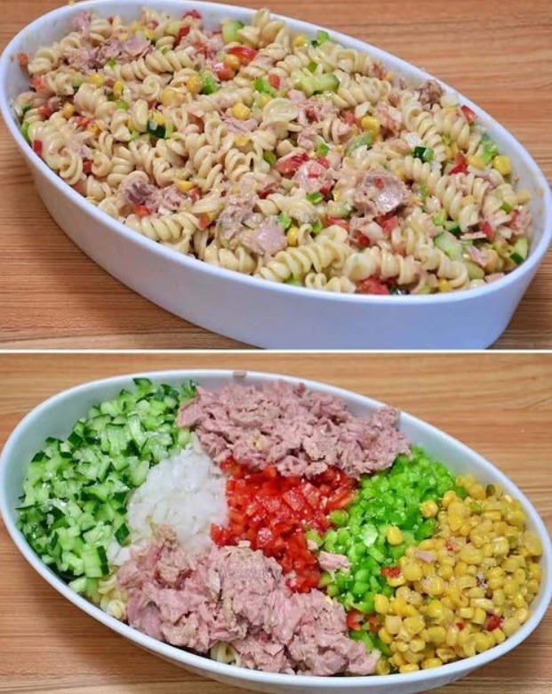 RICETTA DI INSALATA DI PASTA FREDDA CON TONNO