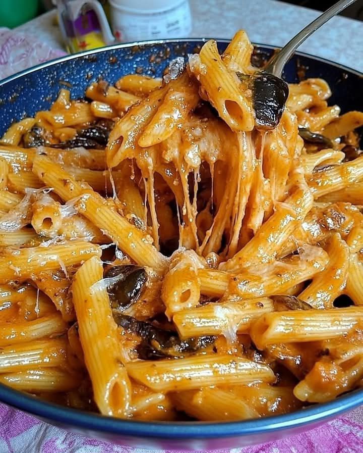 Pasta con Melanzane Fritte e Provola Affumicata