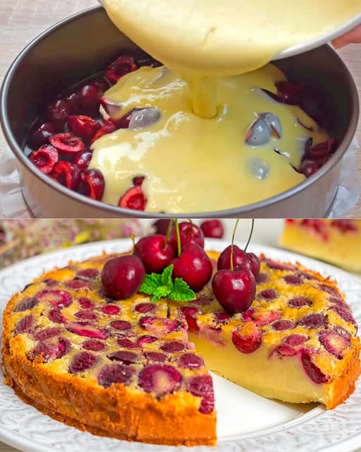 La torta cremosa alle ciliegie