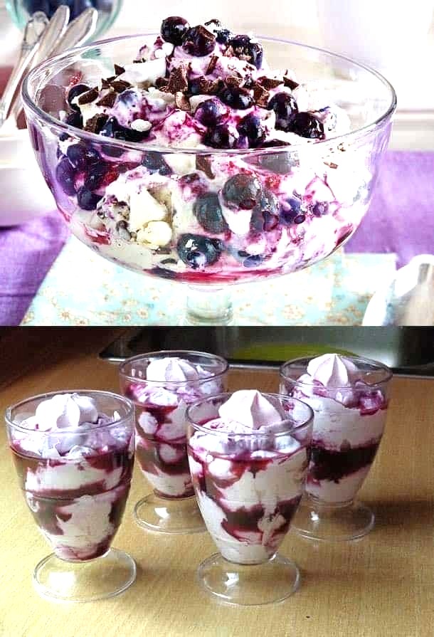 Delizioso dessert al mascarpone ai mirtilli