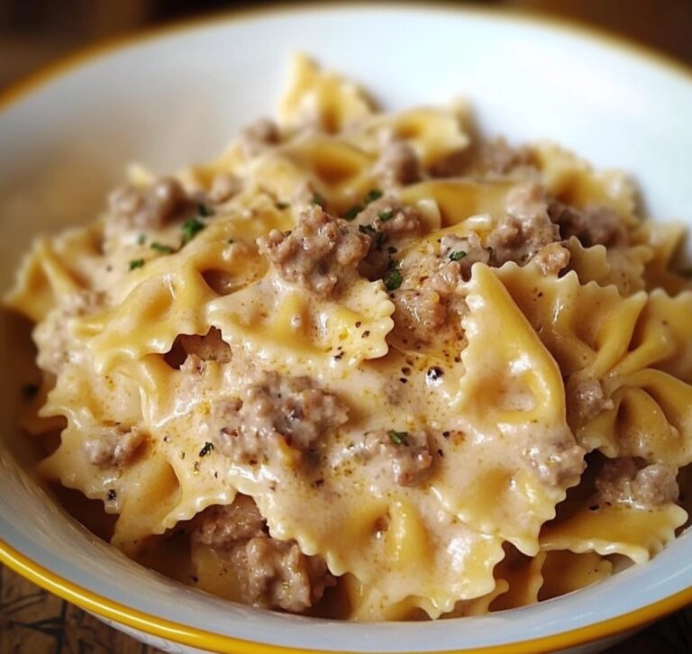Farfalle con Salsiccia, Panna e Zafferano