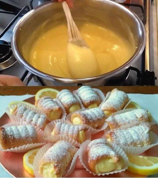 CANNOLI DI PASTICCERIA CON CREMA PASTICCERA 😋