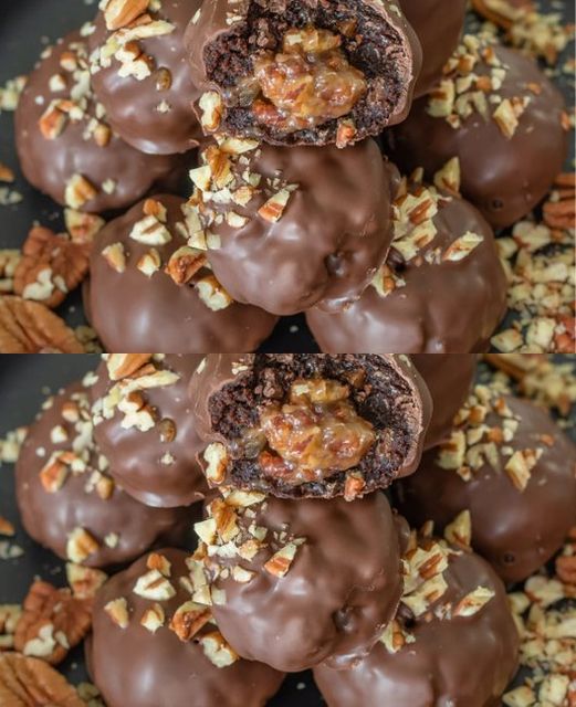 Bombe di brownie con torta di noci pecan