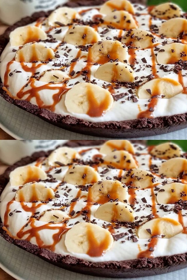 Originale crostata cremosa alla banana e cioccolato senza cottura