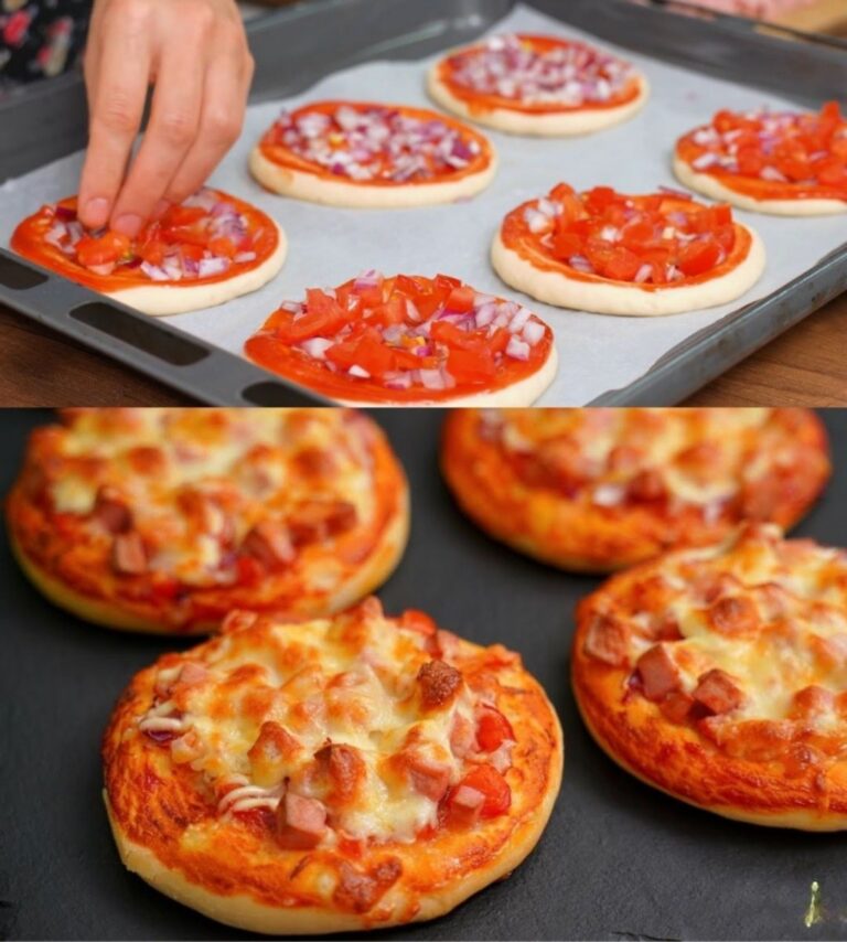 Mini pizzette con salsiccia e formaggio