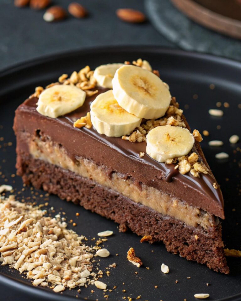 deliziosa torta avena al cioccolato e banana