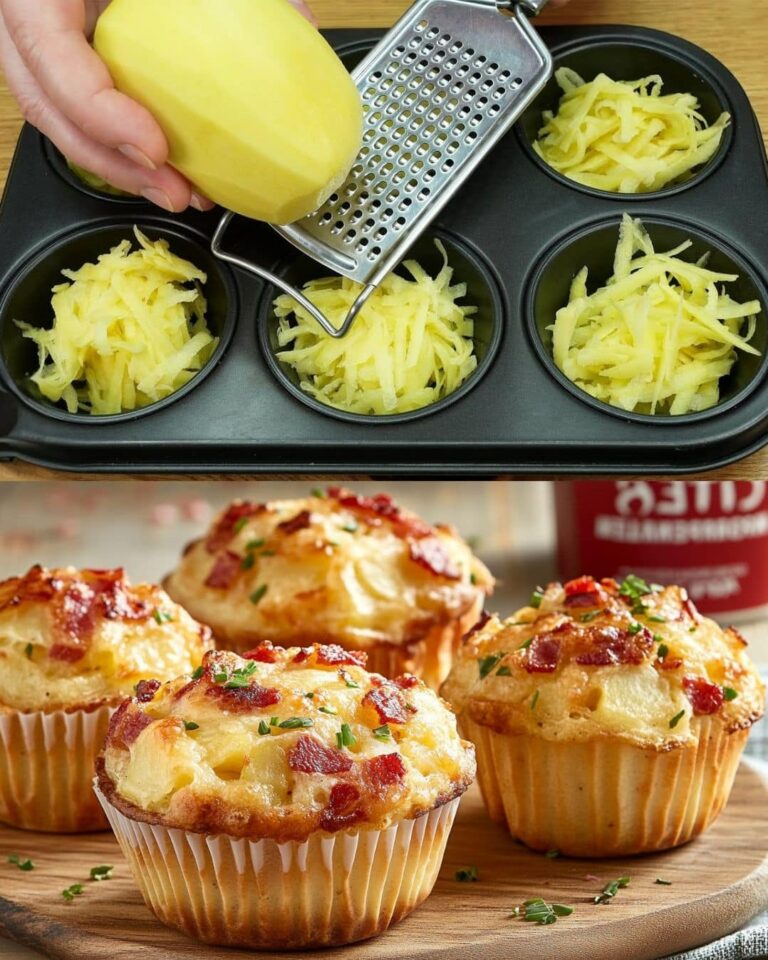 Muffin di patate, bacon e formaggio