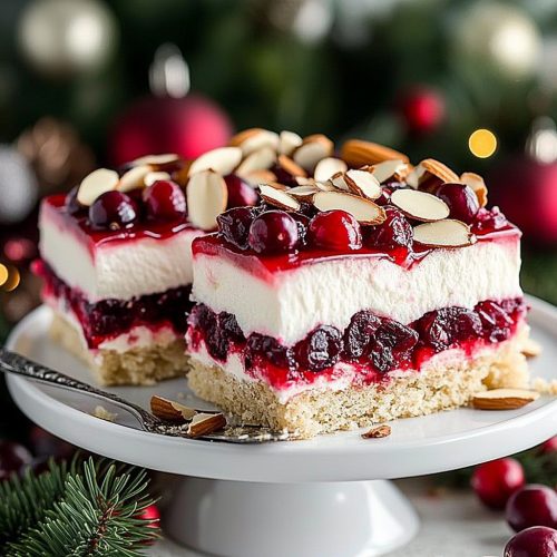 Barrette di cheesecake alla ciliegia