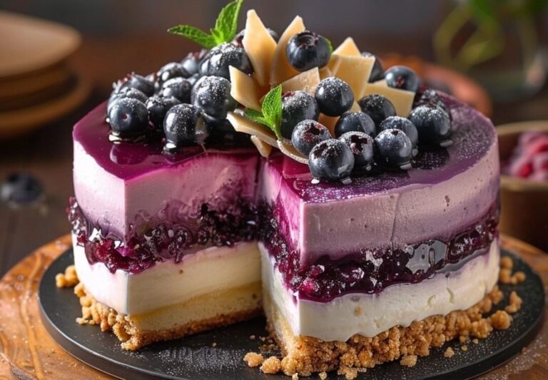 Cheesecake ai mirtilli senza cottura