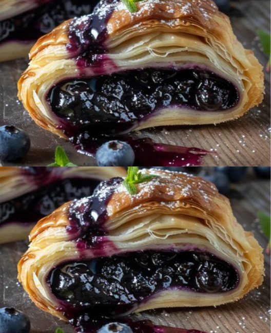 Sfoglia con crema di formaggio e mirtilli