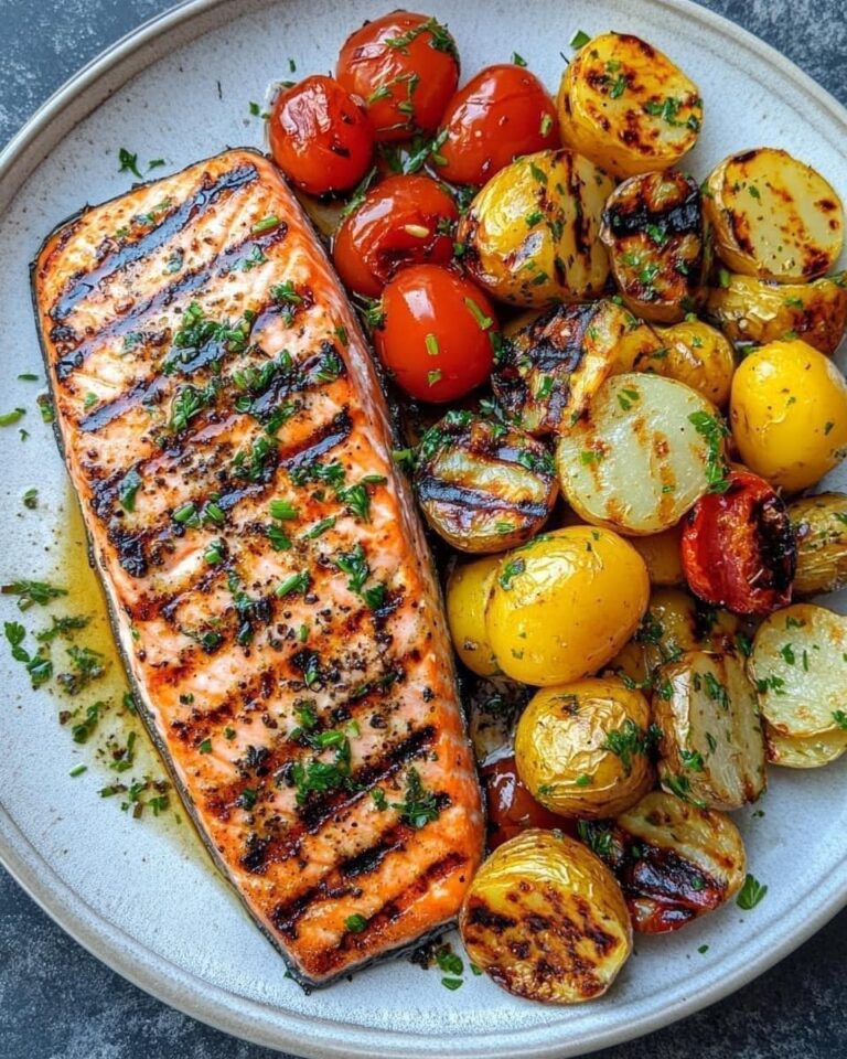 Salmone alla griglia con verdure saltate