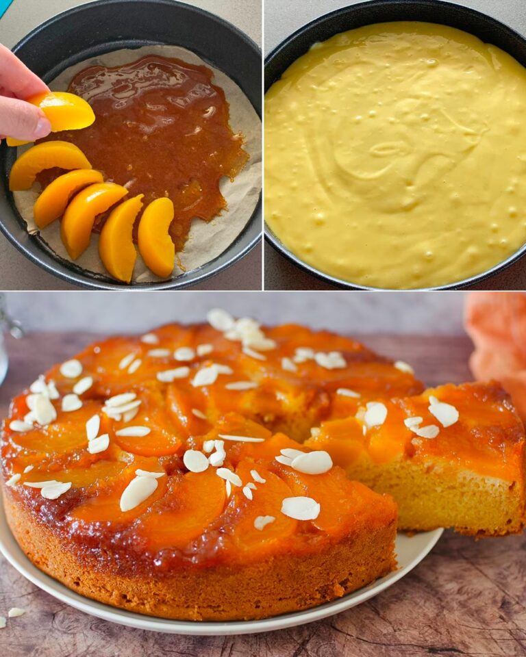 Torta di pesche rovesciata