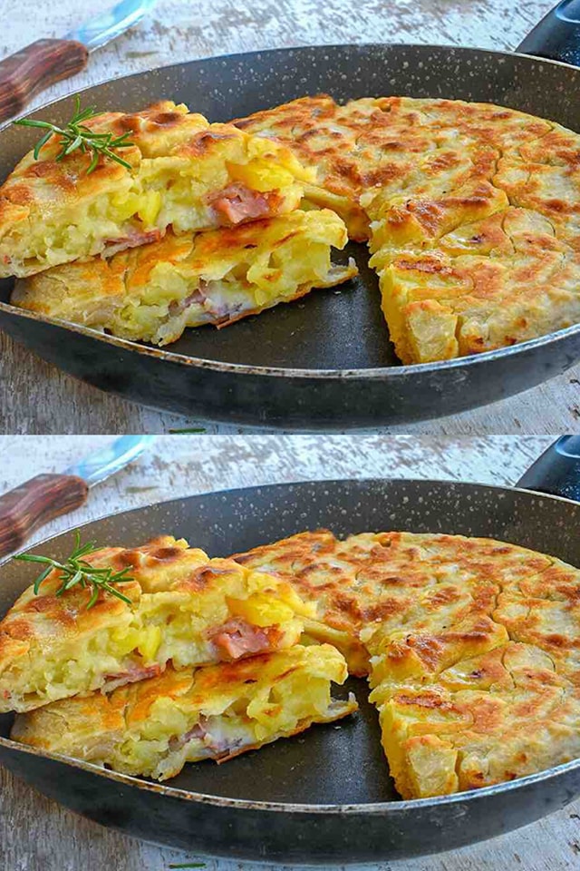 Focaccia con patate e prosciutto