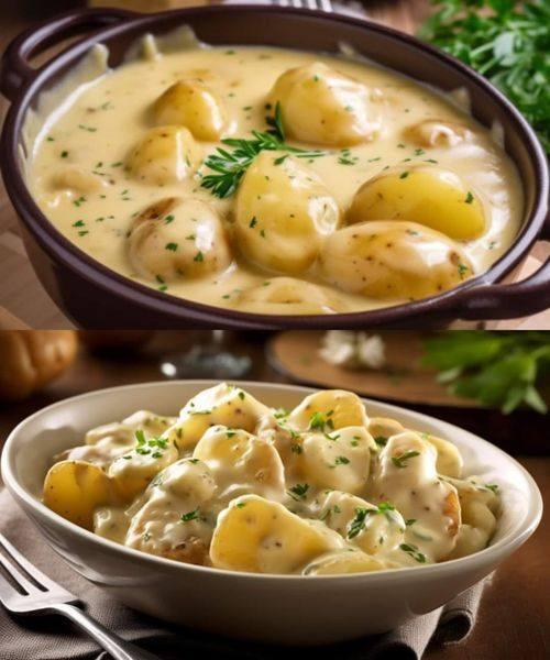 Patate in Salsa Cremosa all’Aglio