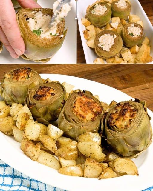 I carciofi ripieni con patate al forno sono un piatto gustoso e ricco,
