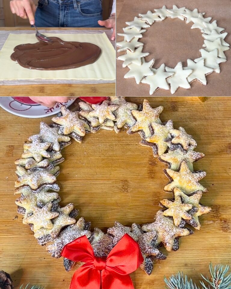 Ghirlanda di pasta sfoglia: la ricetta del dolce natalizio sfizioso con crema di nocciole