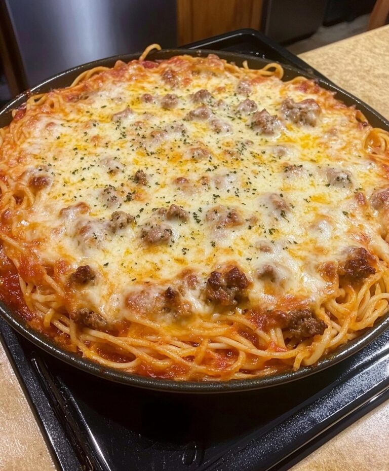 Casseruola di spaghetti al formaggio cremoso al forno