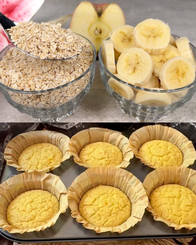 Muffin al limone, avena e banana con ricotta