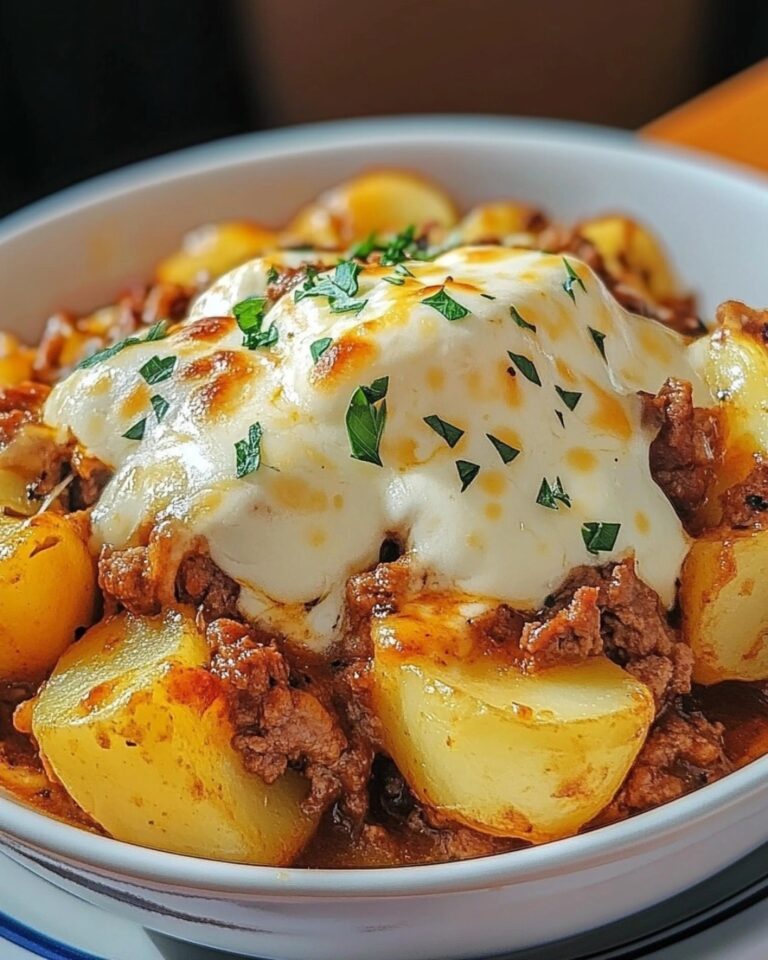 Gratin di patate con carne macinata e formaggio