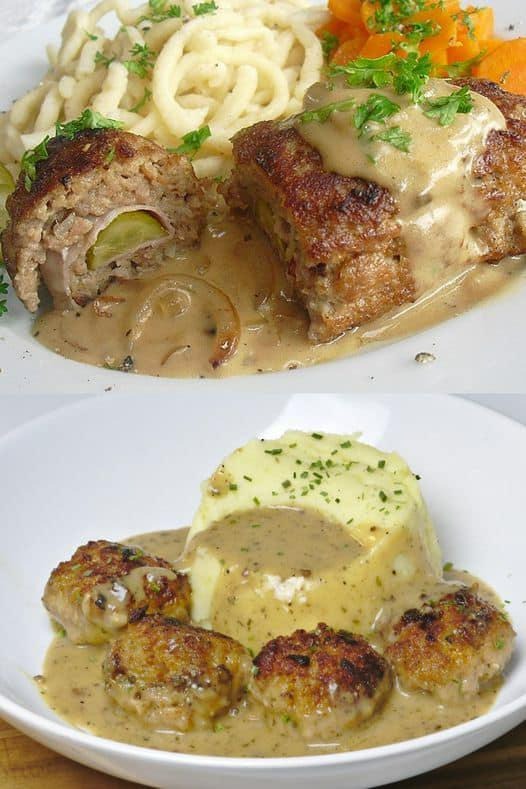 Involtini tritati in salsa di cipolle